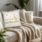 Cute Yellow Silly Goose Pillow Cover Toddler Bedroom Decor - Image 4