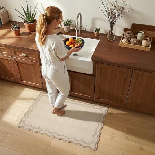 GarveeHome Scalloped Entryway Rug 2x3 Jute Washable Front Door Entry Rug - Image 2
