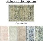 Olive Rug 9x12 Washable Boho Vintage Soft Large Carpet - Image 6