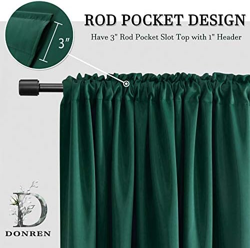 DONREN Christmas Green Blackout Window Valances - Image 3