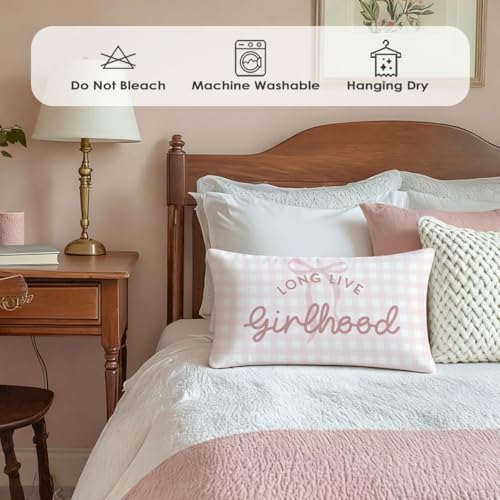 Girls Room Decor Throw Pillow Cover 12x20, Long Live Girlhood Throw Pillows - Image 6