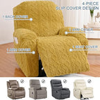 Recliner Chair Covers 4-Pieces Recliner Slipcovers Lazy Boy Chair Covers - Image 4