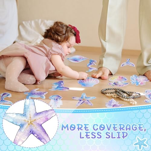 Fullhawl 30 Pcs Mermaid Non Slip Bathtub Stickers Colorful Mermaid Anti Slip - Image 5