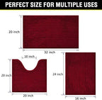 Bathroom Rugs Chenille 3-Piece Extra Soft and Absorbent Shag Bathroom Rugs - Image 2