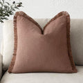 Foindtower Decorative Linen Fringe Throw Pillow Covers Cozy Boho Farmhouse by Foindtower