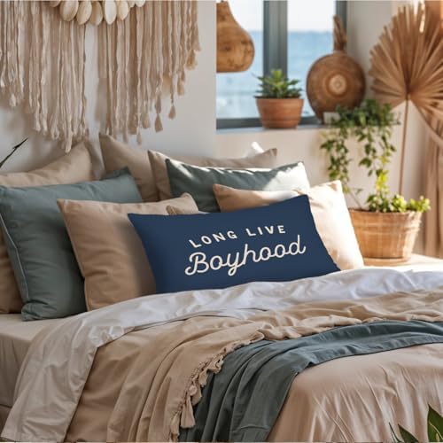 Boys Room Decor 12x20 Pillow Cover, Kids Playroom Decor, Long Live Boyhood - Image 2