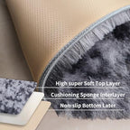 3x5 Tie-dye Dark Grey Fluffy Shag Rug - Image 4