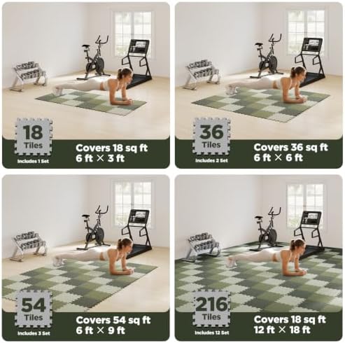 AIRHOP 18 PCS Gym Floor Mat, EVA Foam Puzzle Gym Mat, High-Density Interlocking - Image 5