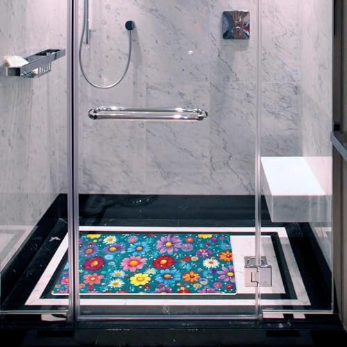Shower Mat Non Slip, Colorful Daisy Anti Slip Bath Mat - Image 6