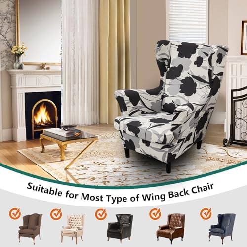NILUOH Wingback Chair Covers 2-Piece, Armchair Slipcovers - Image 3