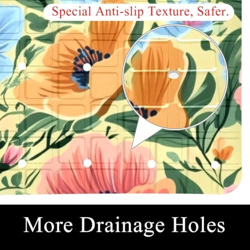Bath Tub Shower Mat, Washable Bathtub Floor Mats, Suction Cups and Drain Holes - Image 2