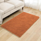 Polyester Bathroom Rug 30"x50" Burnt Orange, Large Soft Bath Mat by Kildoss