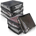 Clear Zippered Plastic Clothes Storage Bags, 6 Pack by Heonay