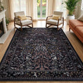 Tree of Life 5x8 Washable Area Rugs, Low Pile Thin Living Room Bedroom Rug Non by Jainmy