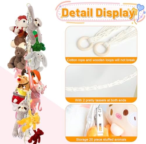 Stuffed Animal Storage Hammock Corner Hanging Stuffed Animal Holder - Image 2