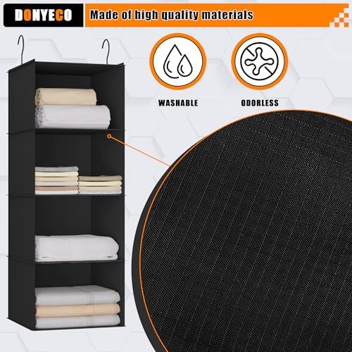 Hanging Closet Organizer 4-Shelf, Oxford Fabric Wardrobe Storage - Image 4