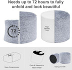Hansleep Round Pouf Ottoman Foot Rest, 20 x 15 Inch - Image 4