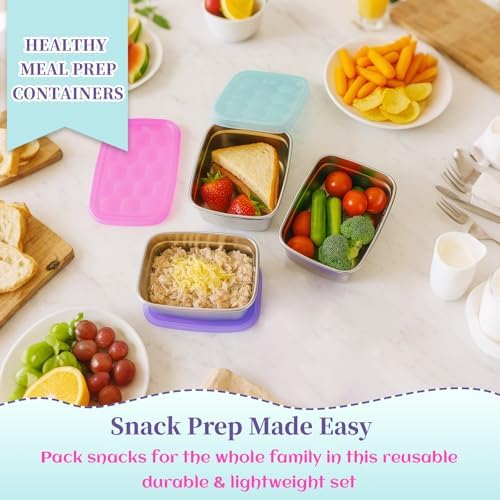 Tanjiae 3-Pack Stainless Steel Snack Containers - Image 2