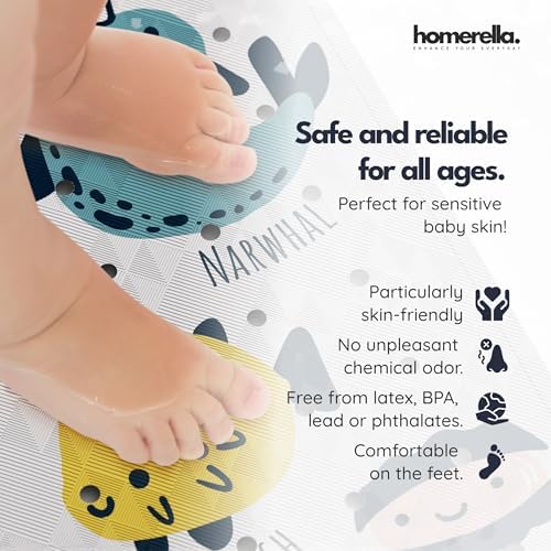 homerella Bathtub Mat Non Slip Kids 28x16 Baby Bath Mat Non Slip Anti Mold - Image 2