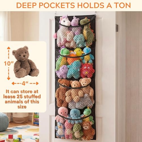 Ofiray-home Over The Door Stuffed Animal Storage, Cotton Toy Organizer - Image 4