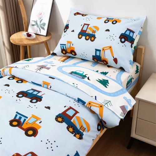 NTBED 4 Pieces Construction Truck Toddler Bedding Set - Image 4