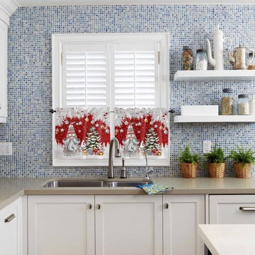 Vandarllin Christmas Gnome Kitchen Curtains and Valances Set, Winter Merry - Image 5