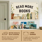 Lacama Reading Nook Decor Read More Books Linen Banner - Image 3