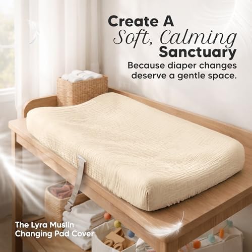 2-Pack Muslin Diaper Changing Pad Covers Boy, Soft Breathable - Image 2