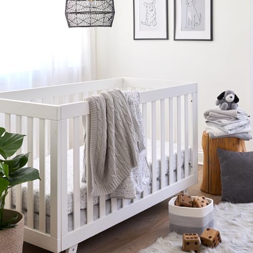 Butterblu Frankie Fitted Crib Sheet 100% Organic Cotton, Puppy Party - Image 5