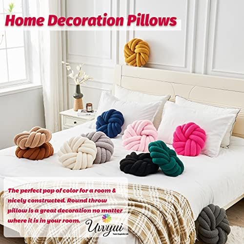 Uvvyui Knot Pillows, 14 Inch Decorative Throw Pillows Round Pillows Cushion - Image 5