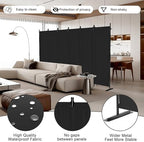 6 Panel Room Divider, 6ft Folding Screen Portable Wall Partition Room Divider - Image 2