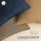 Foindtower Linen Solid Decorative Throw Pillow Covers 16x16 Honey Mustard - Image 4