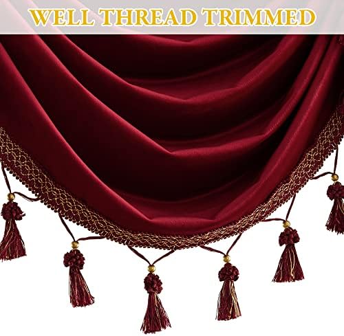 StangH Christmas Red Valance Curtains 110 inches Width, 1 Panel - Image 3