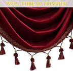 StangH Christmas Red Valance Curtains 110 inches Width, 1 Panel - Image 3