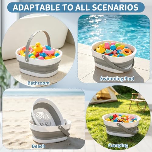 Bath Toy Storage Basket 2Pack, Double Layer Drain Basket - Image 7