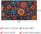 Bathtub Mat Non Slip 26.8x15.1In, Boho Flower Bath Mat - Image 4