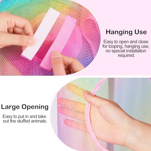 Basumee Hanging Stuffed Animals Storage, 2 Pack Mesh Plush Storage - Image 4