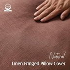 Foindtower Decorative Linen Fringe Lumbar Throw Pillow Covers Cozy Boho - Image 2
