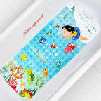 Secopad Bathtub Mat Non Slip, Cartoon Bath Tub Mat, Swimming Kid by Secopad