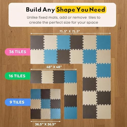 MioTetto Baby Play Mat, Comfortable Playtime Mat – Portable Foam Floor Tiles - Image 2
