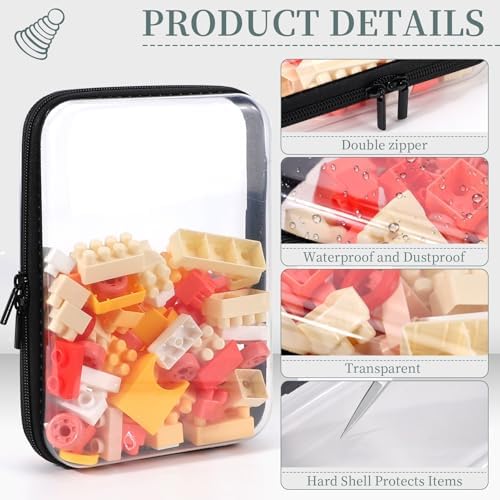 YOPCDJ 3 Pack Clear Hard Shell Zipper Case, Plastic Pouch - Image 4