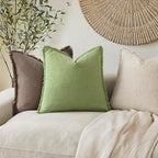 Foindtower Decorative Linen Fringe Throw Pillow Covers 26×26 Lime Green - Image 5
