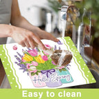 Spring Placemats Set of 6 Tulip Vase Plastic Table Mat 17×13×0.04in - Image 4