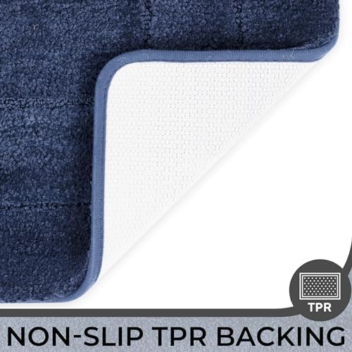 GRANNY SAYS Blue U Shaped Toilet Rug 20" x 24", Non-Slip Bath Mat - Image 4