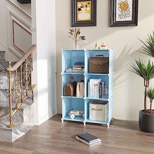 AWTATOS Cube Storage Organizer, Closet Organizers, 6 Cube Shelf - Image 4