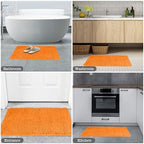 Yeaban Chenille Orange Bathroom Rug 24"x36", Non-Slip Rubber Backing - Image 5