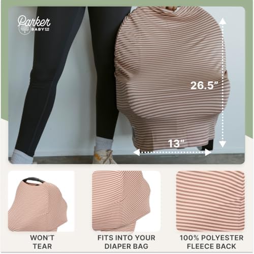 Parker Baby Co Multi-Use Cover Carseat Cover Nursing Cover: Rosewood Stripe - Image 4
