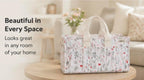 Diaper Caddy Organizer, Floral Design, Portable Nursery Basket - Image 4