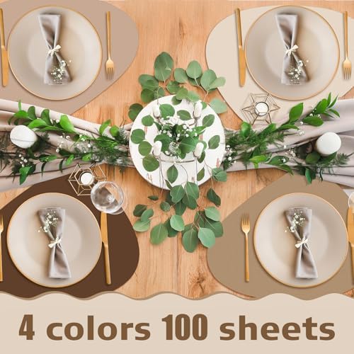 100 Pcs Disposable Paper Placemats Bulk 16.5"x13" Pebble Shape Place Mats - Image 5