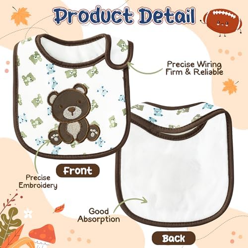 7Pcs Cotton Waterproof Baby Bibs Hook Loop Closure Newborn Bib Keepsake Baby - Image 3